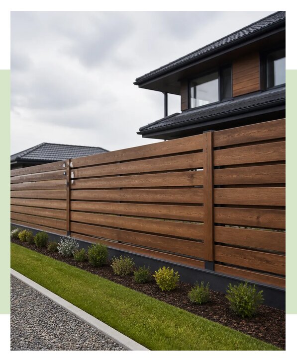 Горизонтальный деревянный забор в Таганроге - от 4276 р. | ЗаборЭксеперт-Тгн